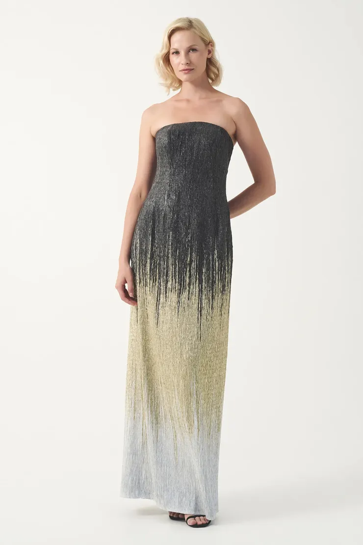 john paul ataker gold dress One Sleeve Long Gold Gown – John Paul Ataker main image 0