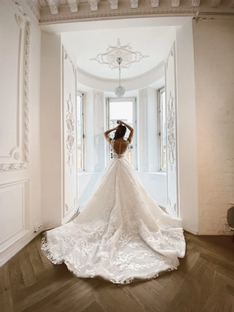 Olivia Bottega 2 in 1 Lace Wedding Dress Airis with Detachable Skirt #13 backface vertical thumbnail
