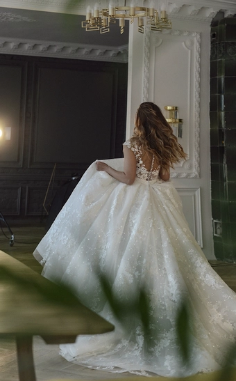 Olivia Bottega 2 in 1 Lace Wedding Dress Airis with Detachable Skirt #14 backface vertical thumbnail