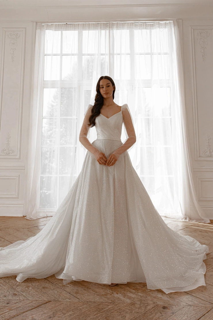 2 in 1 wedding dress detachable skirt 2 in 1 Convertible Wedding Dresses Detachable Skirts Satin V Neck US16W / White