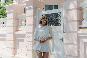 Lula Kate Style #Blair Jacket Jane Drop Waist Mini Shantung #0 default frontface thumbnail