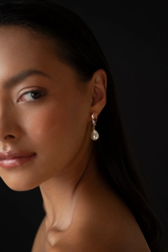 Jenny Yoo AB03 Dewdrop Pearl Earring #1 vertical thumbnail