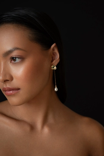 Jenny Yoo AB09 Sculptural Pearl Strand Earring #0 default vertical thumbnail