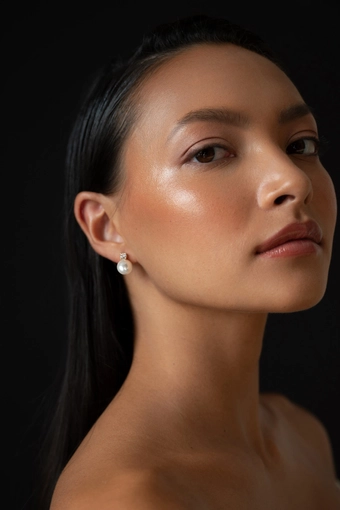 Jenny Yoo AB10 Crystal Pearl Stud Earring #0 default vertical thumbnail