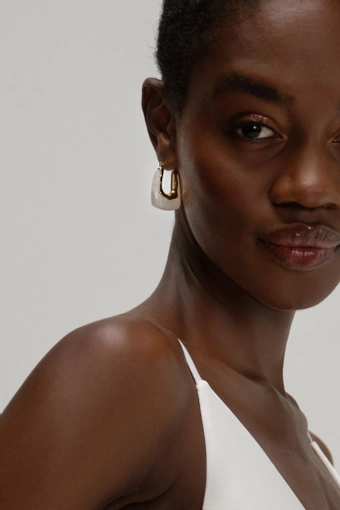 Jenny Yoo J1233 Rana Gold Resin Earring #0 default vertical thumbnail