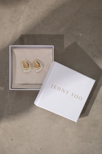 Jenny Yoo J1233 Rana Gold Resin Earring #1 vertical thumbnail