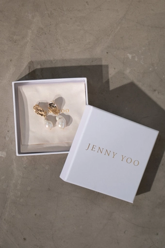 Jenny Yoo J1238 Galilea Gold Pearl Earring #2 vertical thumbnail