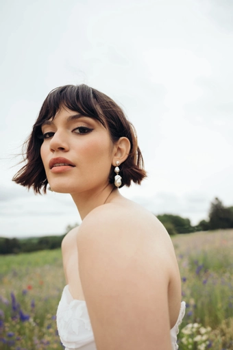 Jenny Yoo J2230 Juniper Pearl Drop Earring #0 default vertical thumbnail