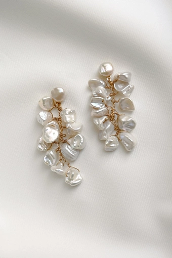 Jenny Yoo J2232 Noelle Pearl Cluster Drop Earring #3 vertical thumbnail