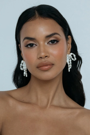 Jenny Yoo J2240 Suki Pearl Bow Earring #0 default vertical thumbnail