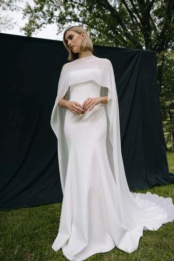 Jenny Yoo C12684 Belinda Cape #1 frontface vertical thumbnail