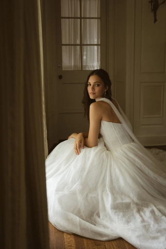 Jenny Yoo SC12650 Soft Tulle Bridal Scarf #2 backface vertical cropped thumbnail