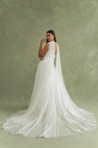 Jenny Yoo SC12682 Iridescent Chiffon Bridal Scarf #3 default backface vertical thumbnail