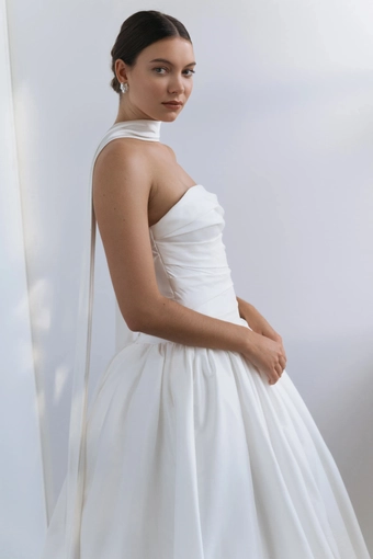 Jenny Yoo SC22411 Satin Bridal Scarf #0 default frontface vertical cropped thumbnail