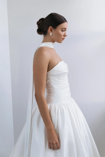 Jenny Yoo SC22411 Satin Bridal Scarf #3 frontface vertical cropped thumbnail