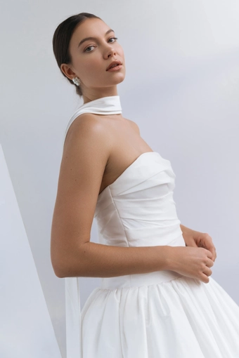 Jenny Yoo SC22411 Satin Bridal Scarf #2 frontface vertical cropped thumbnail