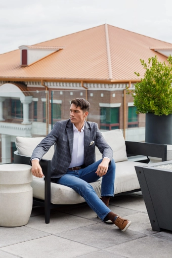 Larr Brio Metro Plaid Coats #7 frontface vertical thumbnail