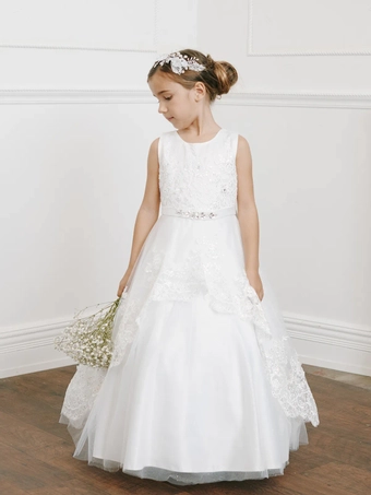 Tip Top Kids 5838   Girls Special Occasion Ballgown Dress #2 frontface vertical thumbnail