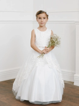 Tip Top Kids 5838   Girls Special Occasion Ballgown Dress #1 frontface vertical thumbnail