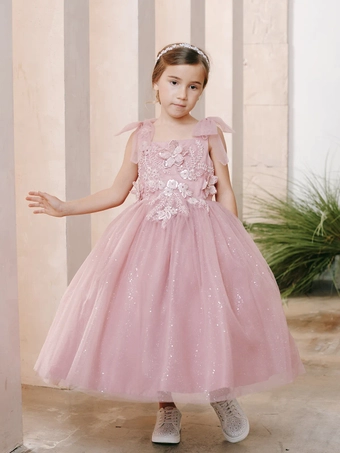 Tip Top Kids 5891   Enchanting Tulle A-Line Flower Girl Gown for Occasions #2 frontface vertical thumbnail
