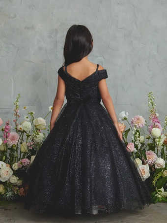 Tip Top Kids 7043   Breathtaking V-neck Ballgown with Beaded waistline, Layered #25 backface vertical thumbnail