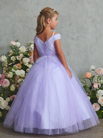 Tip Top Kids 7043   Breathtaking V-neck Ballgown with Beaded waistline, Layered #22 backface vertical thumbnail
