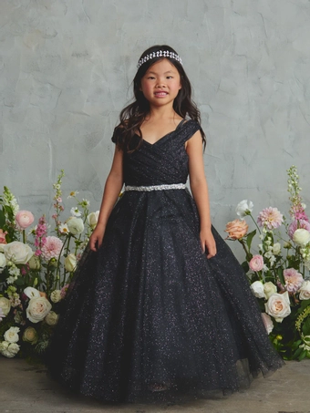 Tip Top Kids 7043   Breathtaking V-neck Ballgown with Beaded waistline, Layered #16 frontface vertical thumbnail