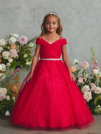Tip Top Kids 7043   Breathtaking V-neck Ballgown with Beaded waistline, Layered #6 frontface vertical thumbnail