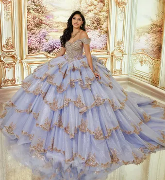 Princesa by Ariana Vara Style #PR30242 #1 Periwinkle/Rose Gold frontface vertical thumbnail