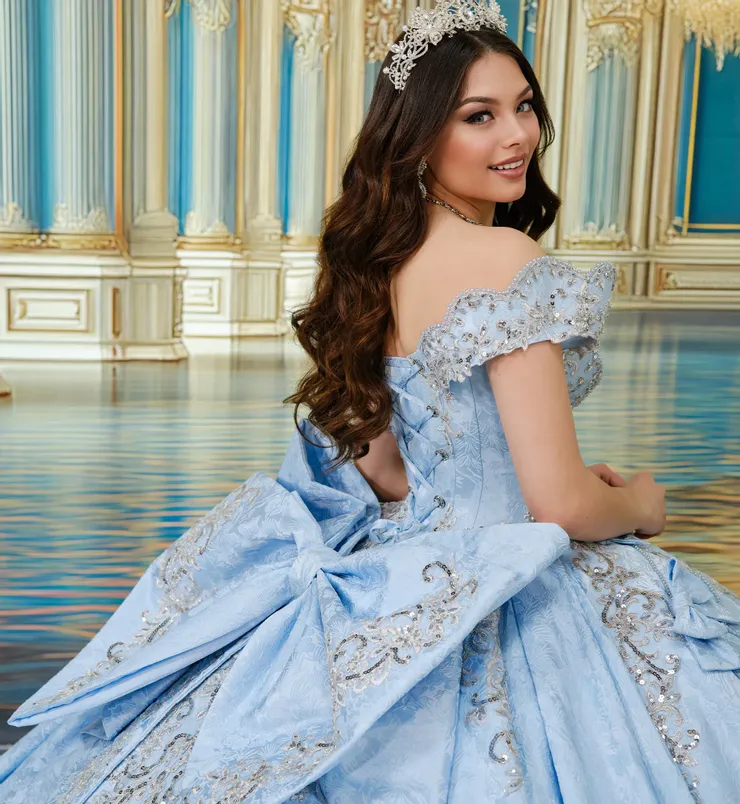 Princesa by Ariana Vara Style #PR30244 #5 Light Blue/Silver backface vertical cropped picture