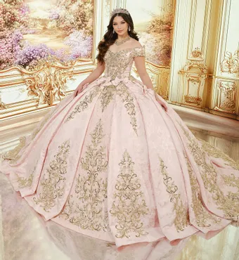 Princesa by Ariana Vara Style #PR30244 #1 Light Pink/Gold frontface vertical thumbnail