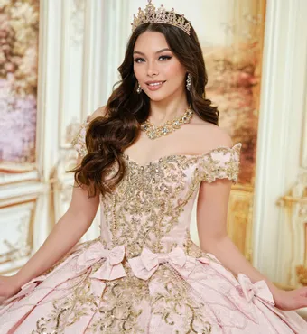 Princesa by Ariana Vara Style #PR30244 #4 Light Pink/Gold frontface vertical cropped thumbnail