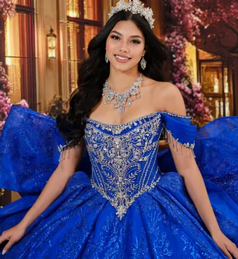 Princesa by Ariana Vara Style #PR30245 #7 Royal Blue/Silver frontface vertical cropped thumbnail