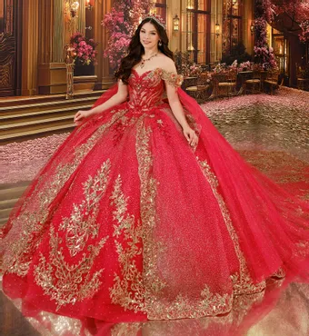 Princesa by Ariana Vara Style #PR30250 #1 Red/Gold frontface vertical thumbnail