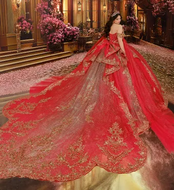Princesa by Ariana Vara Style #PR30250 #2 Red/Gold backface vertical thumbnail