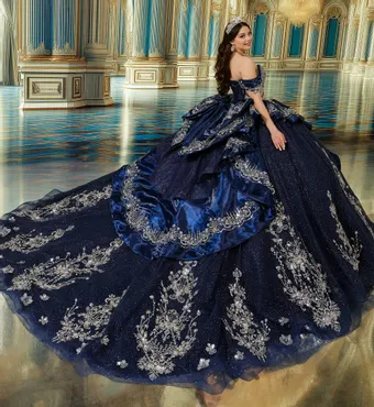 Princesa by Ariana Vara Style #PR30252 #2 default Navy Blue/Silver backface vertical thumbnail