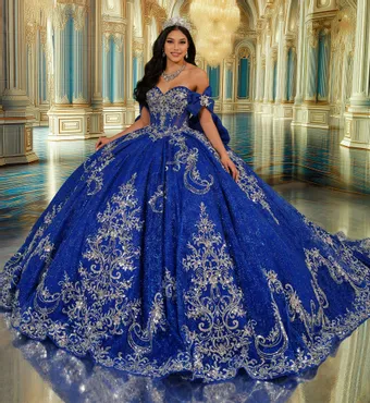 Princesa by Ariana Vara Style #PR30253 #0 default Royal Blue/Silver frontface vertical thumbnail
