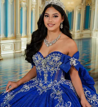 Princesa by Ariana Vara Style #PR30253 #3 Royal Blue/Silver frontface vertical cropped thumbnail