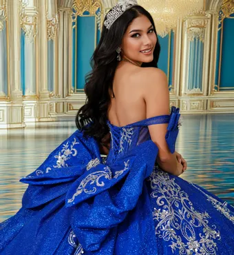 Princesa by Ariana Vara Style #PR30253 #5 Royal Blue/Silver backface vertical cropped thumbnail