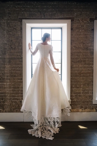 The Modest Bridal Collection by Barbie Style #MBC 7285 #3 backface vertical thumbnail