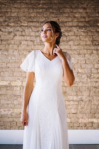 The Modest Bridal Collection by Barbie Style #MBC 7296 #5 frontface vertical cropped thumbnail