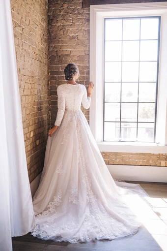 The Modest Bridal Collection by Barbie Style #MBC 7305 #4 backface vertical thumbnail