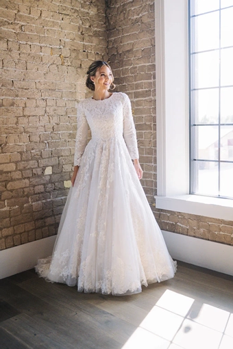 The Modest Bridal Collection by Barbie Style #MBC 7305 #1 frontface vertical thumbnail