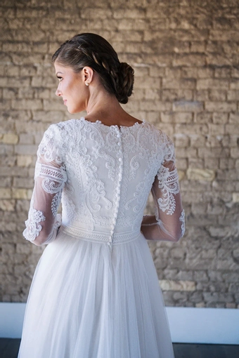 The Modest Bridal Collection by Barbie Style #MBC 7306 #7 backface vertical cropped thumbnail