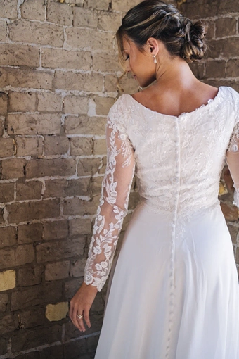 The Modest Bridal Collection by Barbie Style #MBC 7312 #8 backface vertical cropped thumbnail