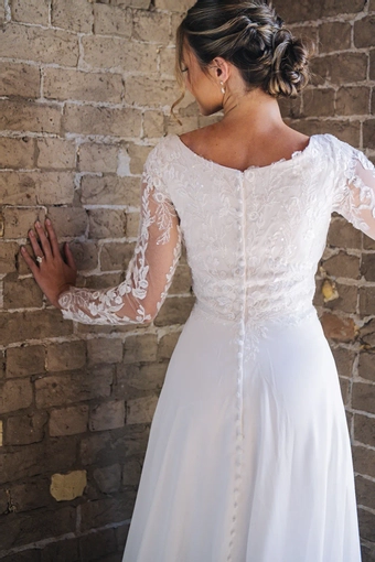 The Modest Bridal Collection by Barbie Style #MBC 7312 #7 backface vertical cropped thumbnail