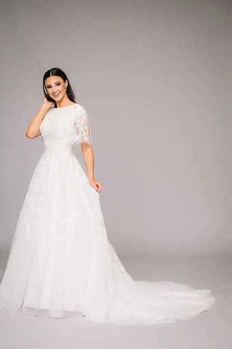 The Modest Bridal Collection by Barbie Style #MBC 7321 #12 frontface vertical thumbnail