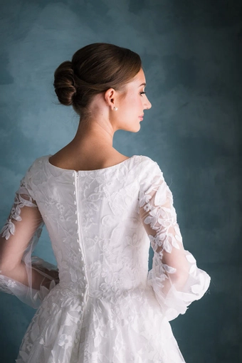 The Modest Bridal Collection by Barbie Style #MBC 7353 #5 backface vertical cropped thumbnail