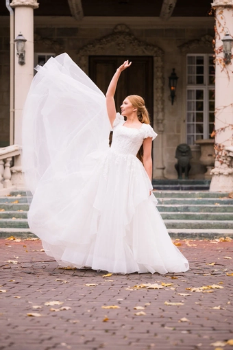 The Modest Bridal Collection by Barbie Style #MBC 7357 #8 frontface vertical thumbnail