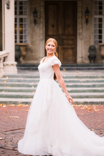 The Modest Bridal Collection by Barbie Style #MBC 7357 #6 frontface vertical thumbnail